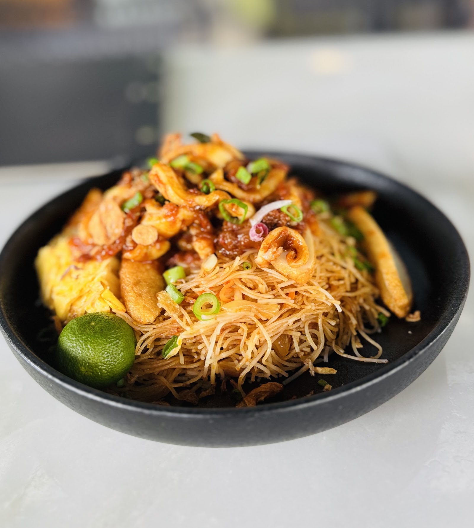Mee Hoon Siam with Sambal Sotong Squid